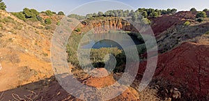 Bauxite Mine with Lake at Otranto Italy