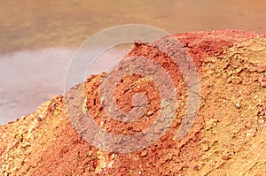 Bauxite mine raw bauxite on surface