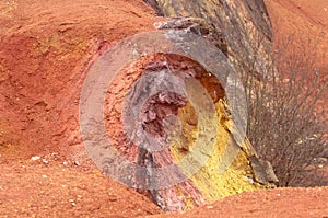 Bauxite mine raw bauxite on surface