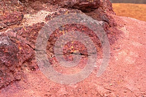 Bauxite mine raw bauxite on surface
