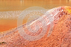 Bauxite mine raw bauxite on surface