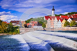 Bavaria. Germany. Travel in Landsberg am Lech - beautiful old town over river Lech