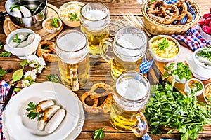 Bavarian beer with soft pretzels