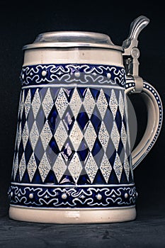 A bavarian blue and grey beer mug