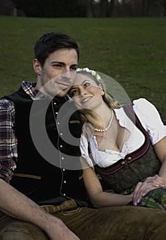 Bavarian Couple in love