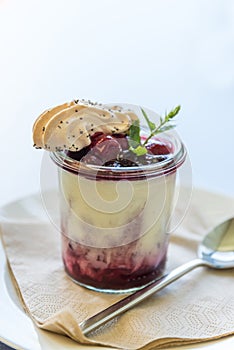 Bavarian cream with berry stew - dessert