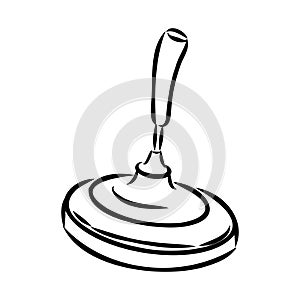 bavarian curling sport, vector sketch . Vector element of winter ice sports.