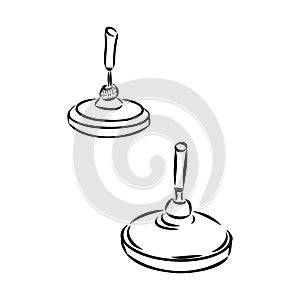 bavarian curling sport, vector sketch . Vector element of winter ice sports.