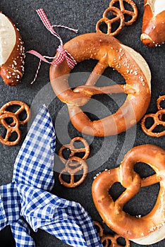 Bavarian decoration with salt pretzel