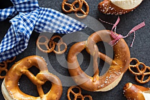 Bavarian decoration with salt pretzel