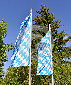 Bavarian flag banner blue white