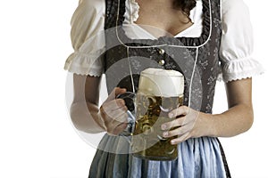 Bavarian Girl with Oktoberfest beer stein