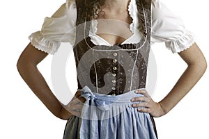 Bavarian girl wearing Oktoberfest Dirndl cloth