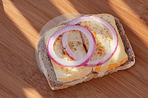 Bavarian limburger cheese with onions