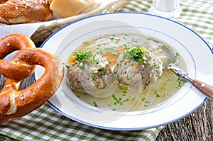 Bavarian liver dumpling soup