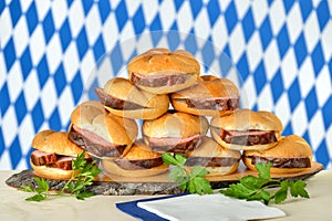 Bavarian meat loaf on rolls