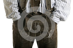 Bavarian Oktoberfest Leather Trousers (Lederhose) photo