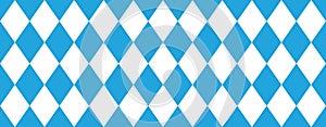 Bavarian Oktoberfest seamless pattern with blue and white rhombus