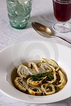 Bavarian pancake soup