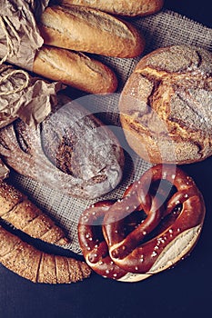 Bavarian pretzel and traditionally made baked goods