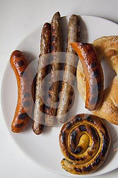 Bavarian sausages of different types