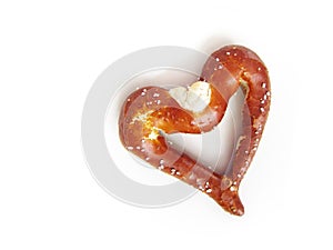 A bavarian soft pretzel in heart shape (2)