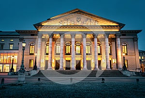 Bavarian State Opera at Max-Joseph-Platz at night - Munich, Bavaria, Germany