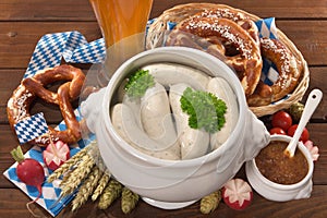 Bavarian veal sausage breakfast