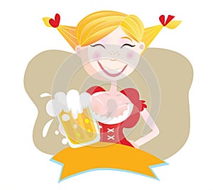 Bavarian woman with beer photo