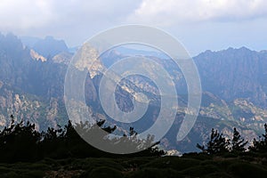 Bavella mountains on Corsica just before storm