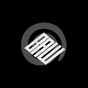 BAW letter logo design on black background