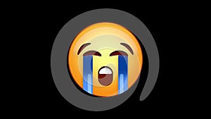 Bawling Emoji Animated Loops with Alpha Channel