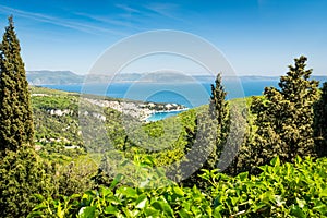 Bay on Adriatic Sea with town Rabac in Istria, Croatia