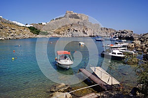 The bay of Agios Pavlos beach in the island of Rhodes, Greece