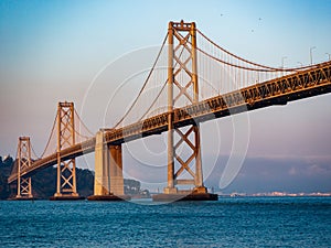 Bay area bridge dusk san francisco california