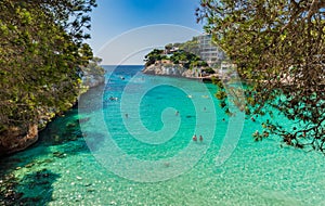 Bay beach with turquoise blue sea water on Majorca island, Spain