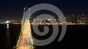 Bay Bridge and San Francisco Skyline at Night