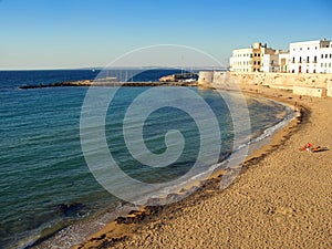 Bay and city beach in Gallipoli