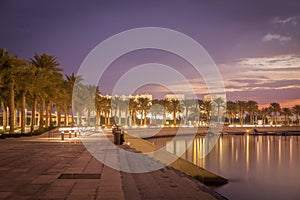 Bay in Doha at dawn