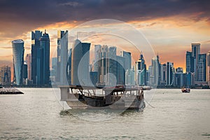 The bay of Doha, Qatar photo