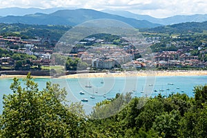 Bay of Donostia-San Sebastian from Urgull Mountain, Basque Country, Spain photo