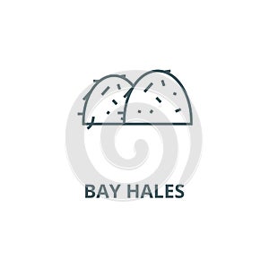 Bay hales line icon, vector. Bay hales outline sign, concept symbol, flat illustration
