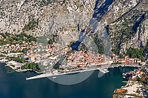 Bay of Kotor and Boko-Kotorsky Bay from the height of Vrmac. View of Kotor