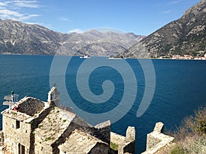 Bay of kotor in montenegro in adriatic sea