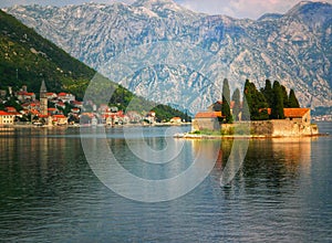 Bay of Kotor Montenegro Peras  city Panorama of Perast Cotor photo