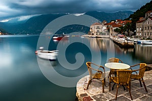 Bay of Kotor in Perast, Montenegro photo