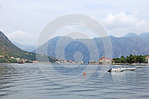 Bay of Kotor sea and mountains landscape