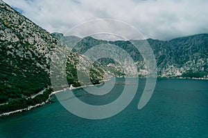 Bay of Kotor is surrounded by a high rocky mountain range. Montenegro
