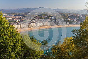 Bay of La Concha in San SebastiÃ¡n, Spain