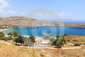 Bay in Lindos in Rhodes